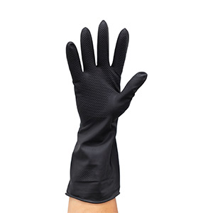 Product image for Colortrak Black Reuseable Latex Gloves 20pk Small