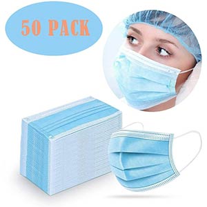 Product image for Disposable Face Mask 3-Layer Mask 50 Ct
