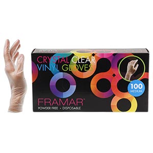 Product image for Framar Crystal Clear Disposable Gloves MEDIUM