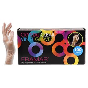 Product image for Framar Crystal Clear Disposable Gloves LARGE