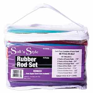 Product image for Soft N Style Rubber Rod Set 60 Assorted Sizes