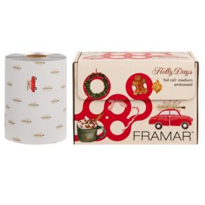 Product image for Framar Holly Days Embossed Roll Foil 320 ft